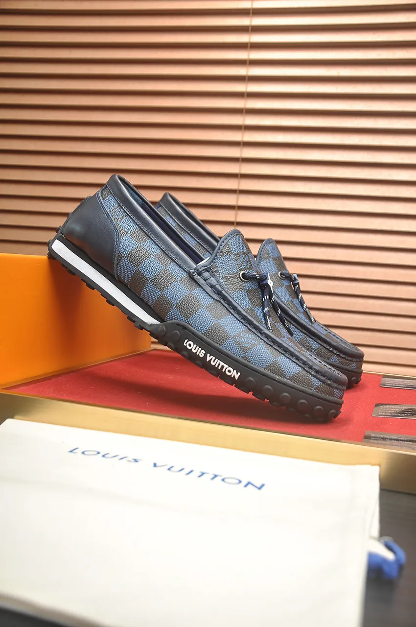Men's men's shoes💰660💶[LOUIS VUITTON] (original order) new style🍀LV Louis Vuitton* - top version of LV classic beanie shoes! Made of imported original single cowhide, original leather side strips and wear-resistant rubber outsole! High quality products! Code number 39-45 (45 customized)